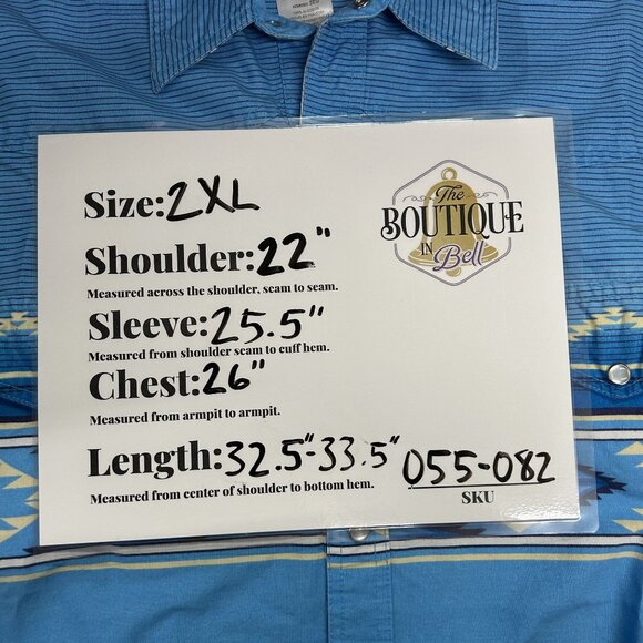 VTG Express Rider Pearl Snap Shirt Western Cowboy Rodeo Ranch 2XL Blue Aztec - Picture 10 of 16